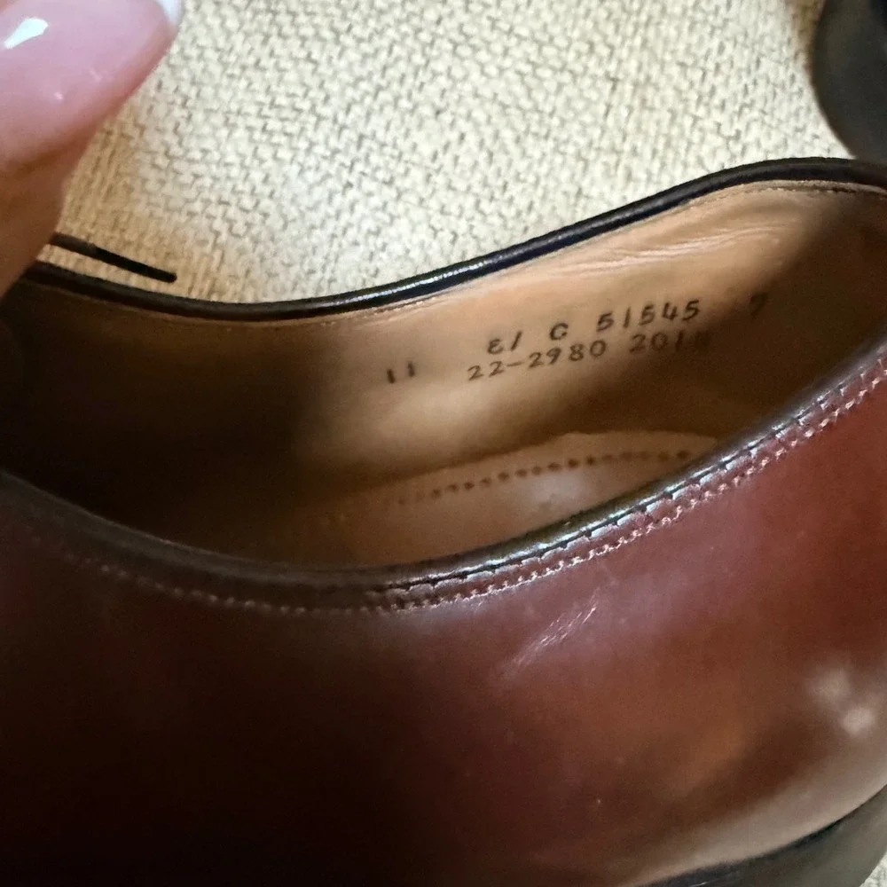 Johnston & Murphy Optima Oxford 10.5 C Burgundy Leather Cap Toe Made in USA
